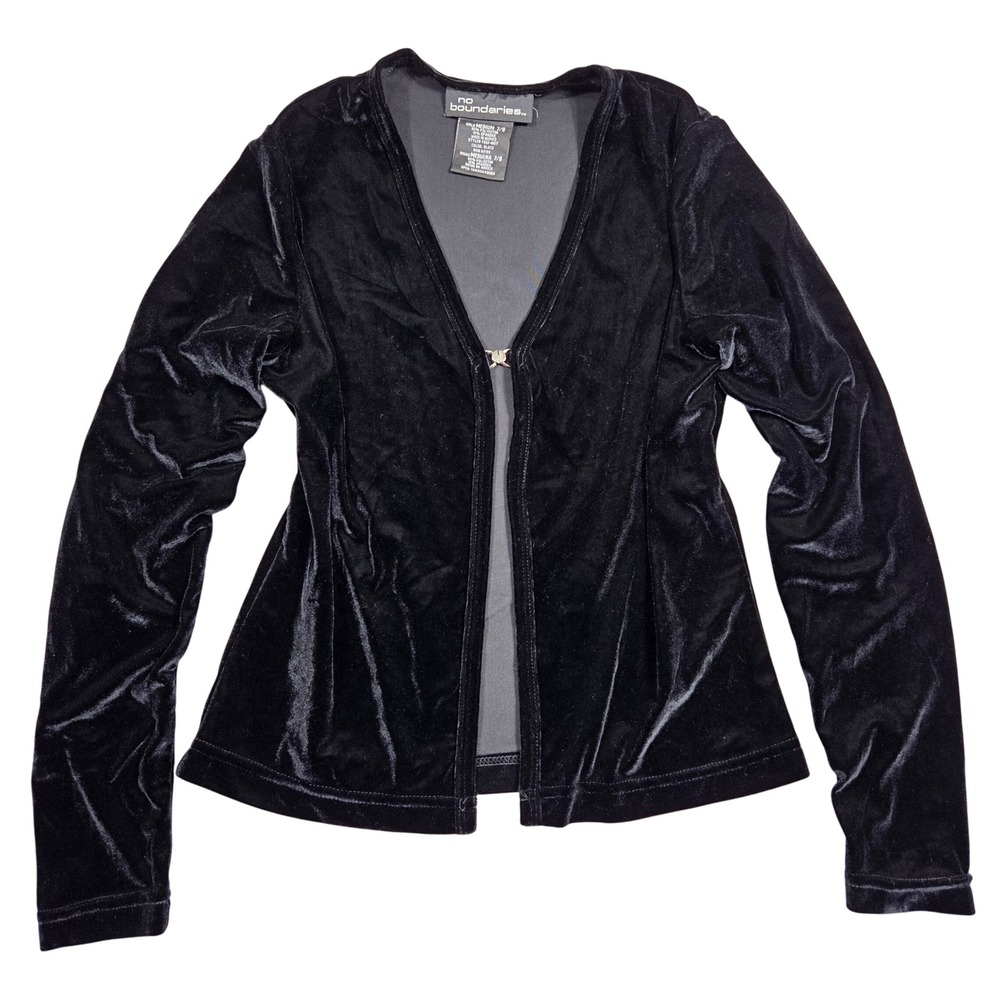 Y2k No Boundaries Velvet Open Front Long Sleeve Cardigan Womens M 2000s Bratz
